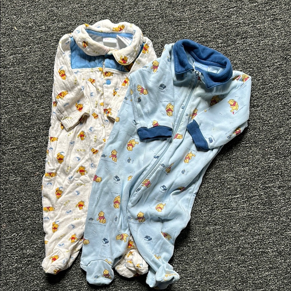Disney Winnie the Pooh Baby Sleepers with Cartoon Print
